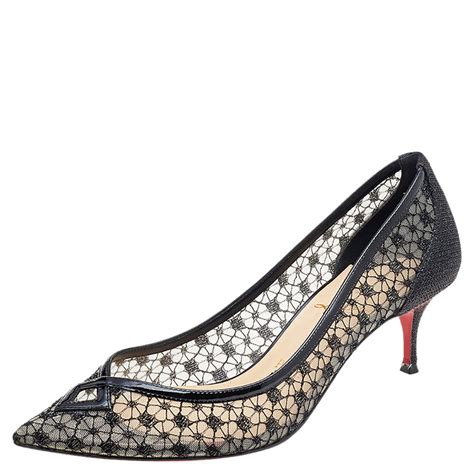 black pointed heels similar to christian louboutin